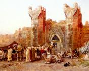 The Departure of a Caravan From The Gate of Shelah Morocco - 埃德温·罗德·威克斯